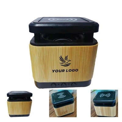 Bamboo Bluetooth Speaker Fast Wireless Charger
