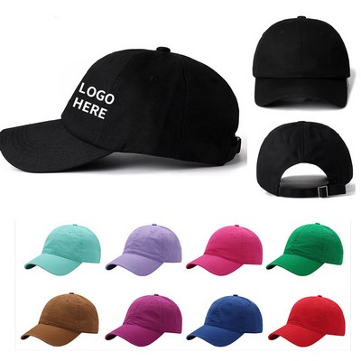 6-Panel Twill Cotton Baseball Hat
