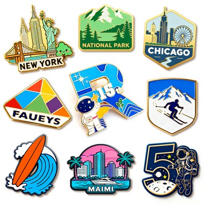 1" Cloisonne Hard Enamel Lapel Pin