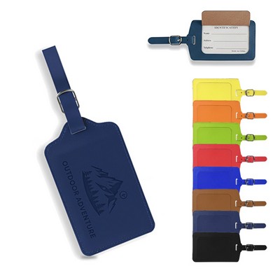 Flip-Open PU Leather Buckle Luggage Tag