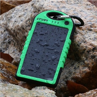 Portable Plastic Solar Power Bank - 5000 mAh