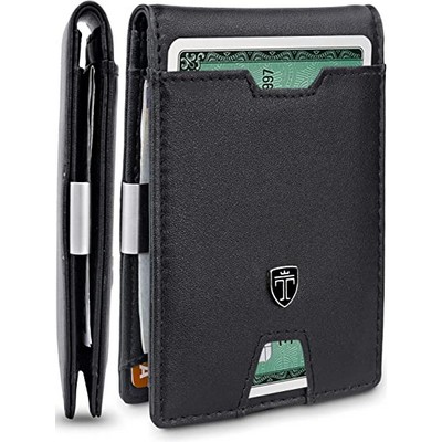 Mens Slim Wallet with Money Clip AUSTIN RFID Blocking Bifold Credit Card Holder