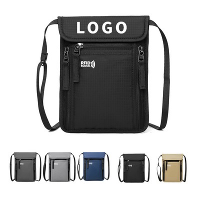 Travel Pouch Neck Wallet with Zipper