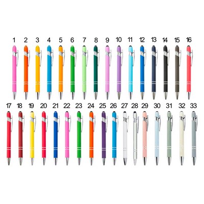 Soft-Touch Aluminum Pen w/ Stylus
