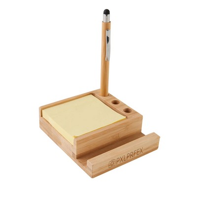 Bamboo Desk Organizer w/Phone Holder