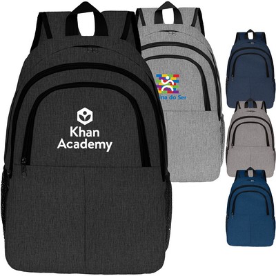 Professional Heather Lite Water-Resistant Business Laptop Backpack